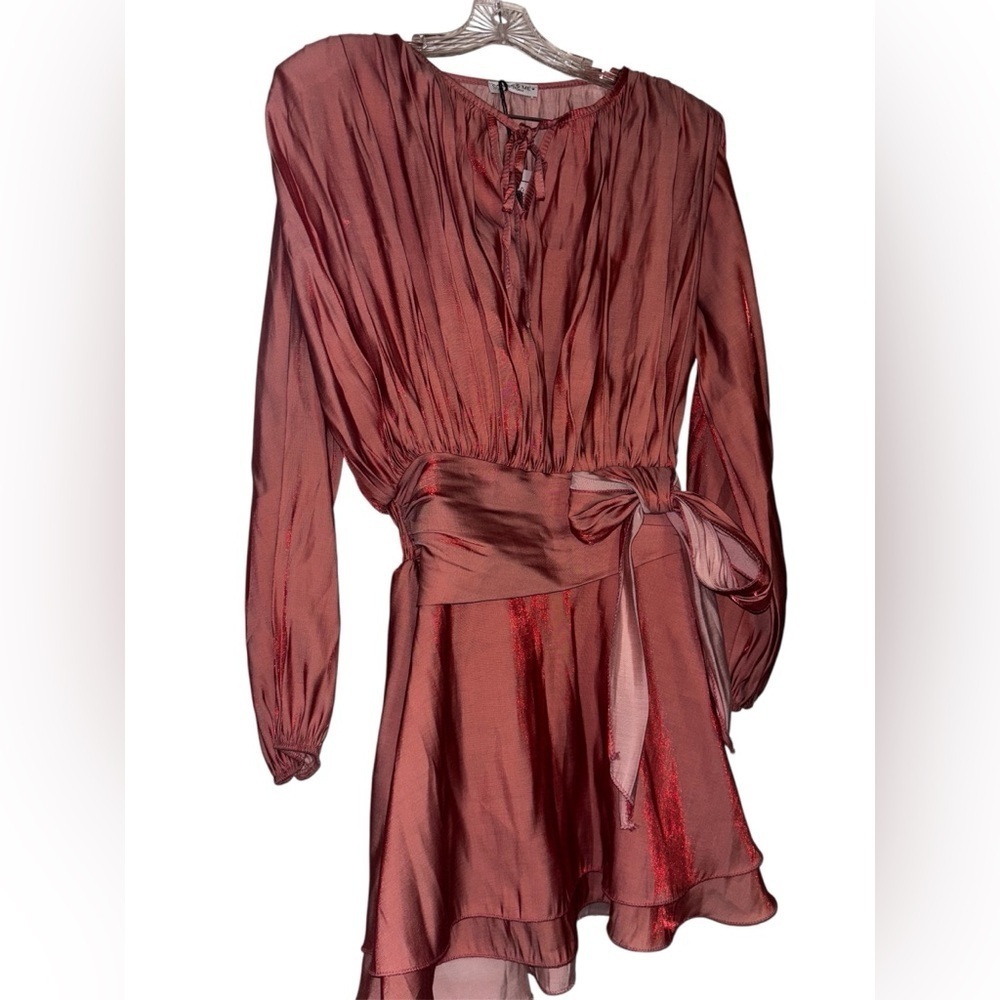Elegant Red Long-Sleeve Dress